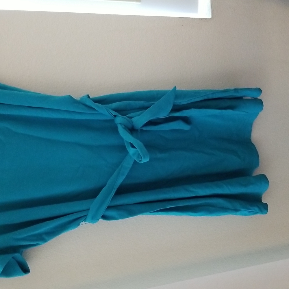 Torrid french terry teal off shoulder tshirt dress. Size 3x 22-24 - Picture 6 of 10